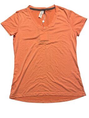 Endeavor Womens Relaxed Training Tee Persimmon Heather V-Neck Short Sleeve NWT